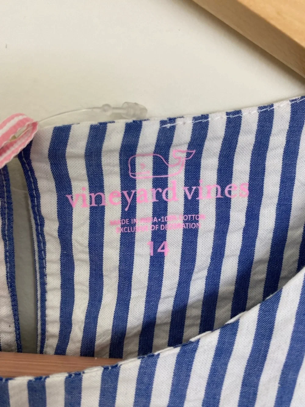 Vineyard vines seersucker dress girls size 14 NWT